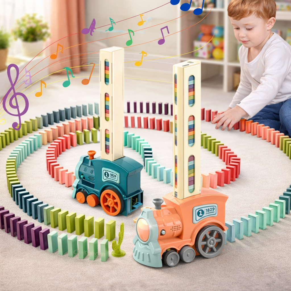 Dominek™ – Kolorowy Pociąg z Domino | Radość i Nauka w Jednym!